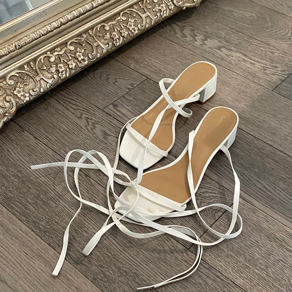 Reformation Alani Block Heel Sandal in White